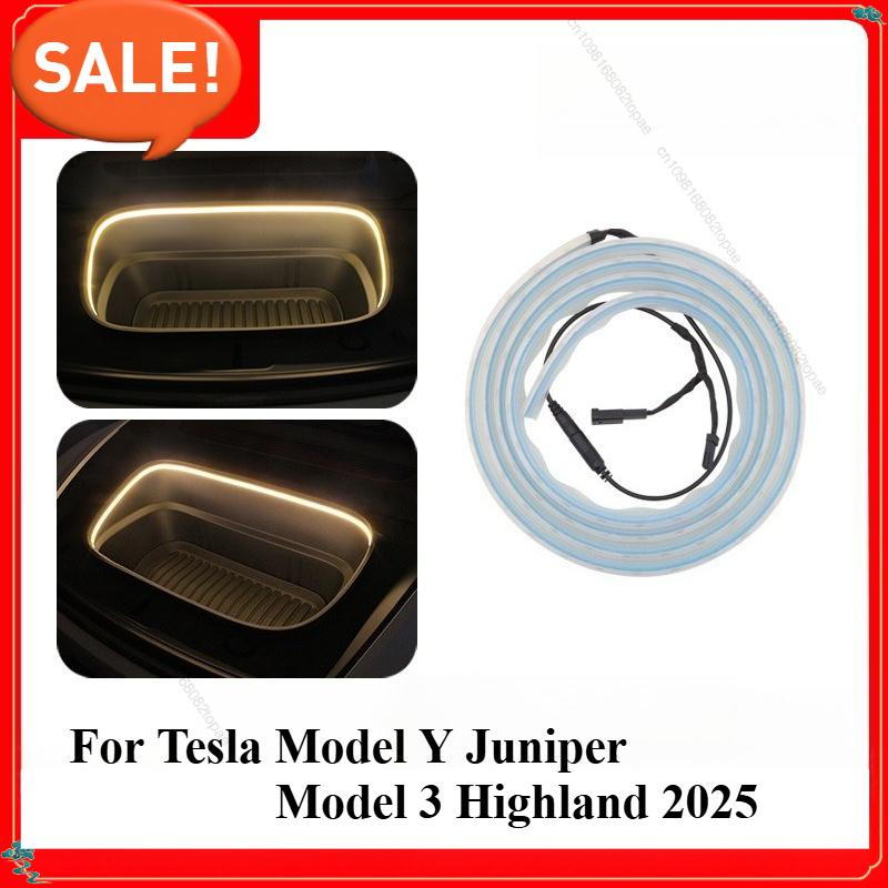 For Tesla Model Y Juniper Model 3 Highland 2025 Front Trunk Frunk LED Ambient Surround Light Flexible Silicone Strip Accessories