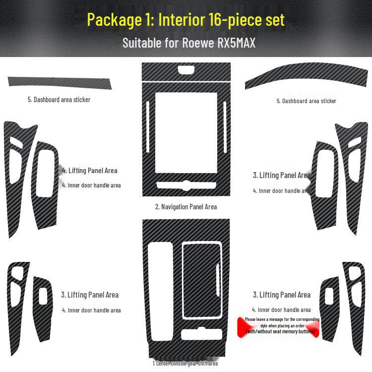 Roewe RX5 MAX Innenraum Modifikationsaufkleber: Mittelkonsole & Schalthebel Dekorfolie