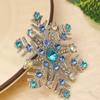 Fashion Luxury Rhinestone Snowflake Brooches For Women Clothing Coat Jewelry Accessories Gifts