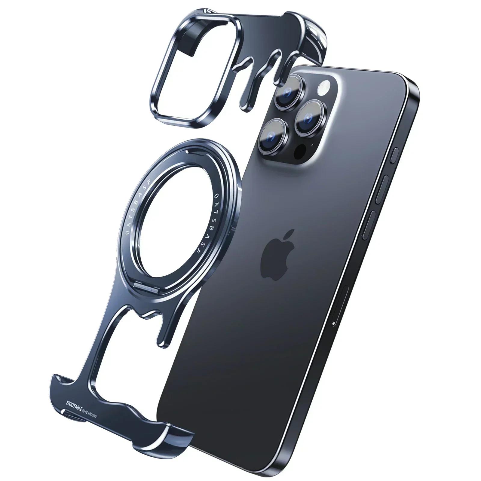 

Чохол для телефону Eary для 16/15/14/13 Pro Max для Magsafe 360° Обертовий Магнітний Тримач Безкаркасний Бампер Ударостійкий Захисний Чохол for iphone13 Pro(6.1 ) синій