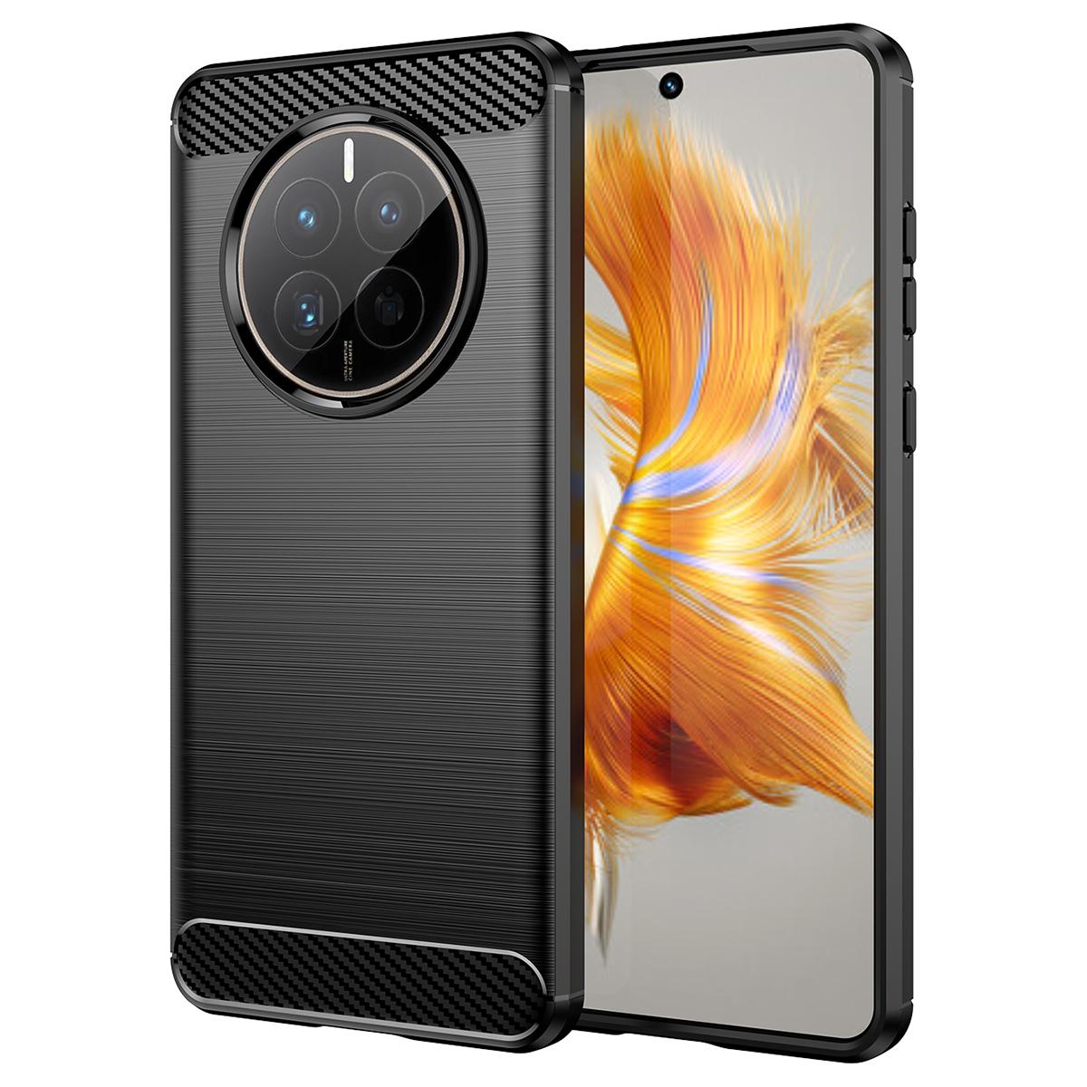 

For Huawei Mate 50E 4G/Mate 50 4G Case Slim-Fit Cell Phone Cover TPU Carbon Fiber Texture Shell Black
