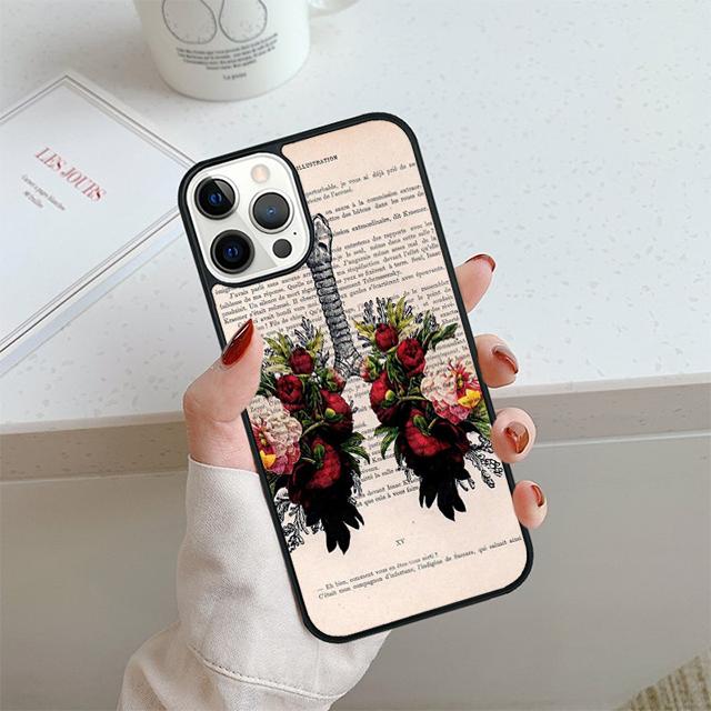 Vintage Anatomy Heart Brain Nurse Phone Case For iPhone 17 Air 14 15 16 16e 13 12 Max Cover For Apple 11 Pro Max Plus