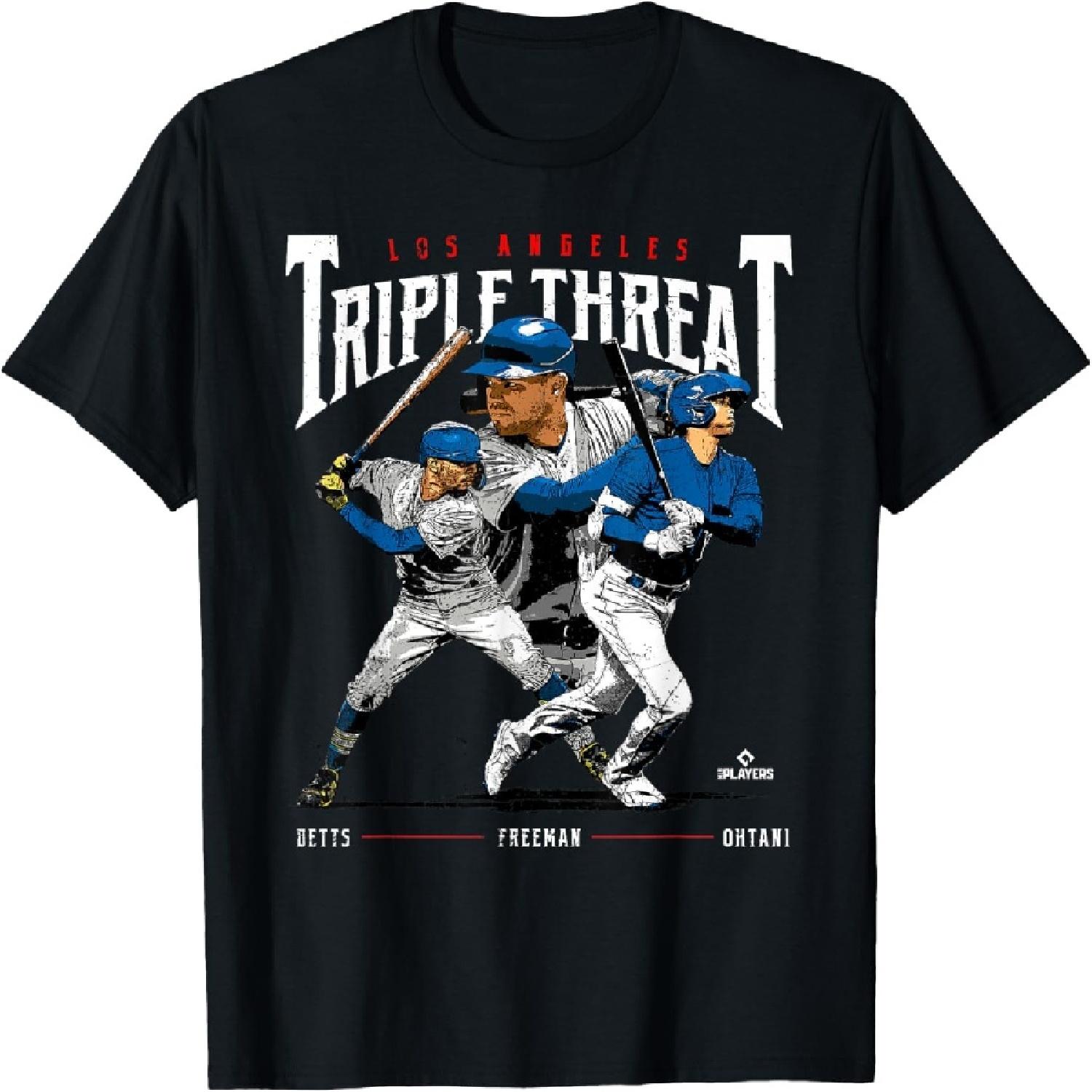 

Triple Threat Ohtani, Betts, Freeman Los Angeles MLBPA T-Shirt XXXXXL різнокольоровий