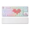 Teclado Mecánico Inalámbrico para Juegos YUNZII B87 con NKRO Software MOA RGB Reposamuñecas y Soporta Heart Cocoa Cream V2 BT5.0/2.4G/USB-C, QMK/VIA