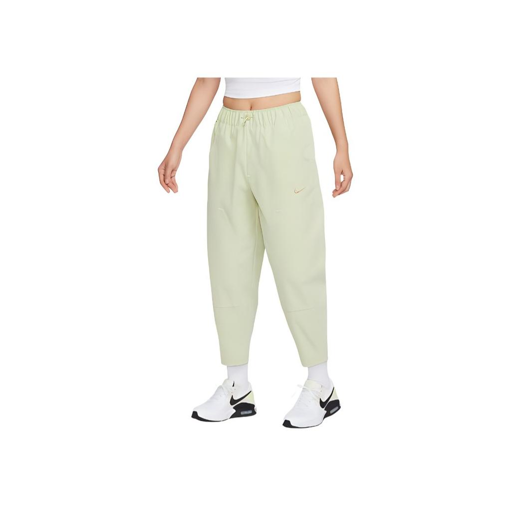 Nike Solid Logo Woven Track Pants Women Bottoms Green Yellow HF6174-371