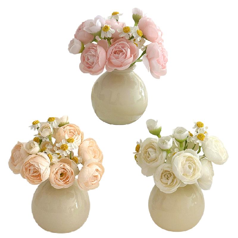 1 Set Artificial Plant Scenery Photography Prop Home Decoration Elegant Simulated Potted Plants Artistic Multi-Color