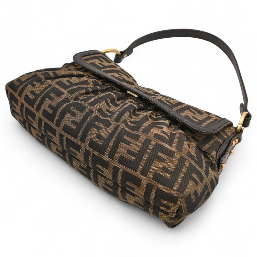 Auth FENDI Zucca Chef Shoulder Bag Canvas Leather Brown Vintage Women’s Fe7744cc