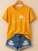 New Women Casual and Fashionable Short-Sleeve T-Shirt Simple Floral Print Round Neck Comfortable and Breathable Short-Sleeve Top