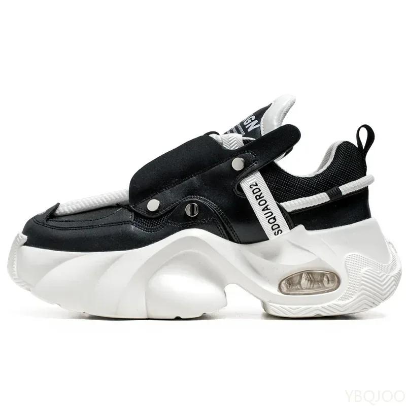 Men's Sneakers Korean  Autumn/winter New Trendy Lace Up Sports Casual Black Shoes Anti Slip Thick Soled Fashion Men Shoes