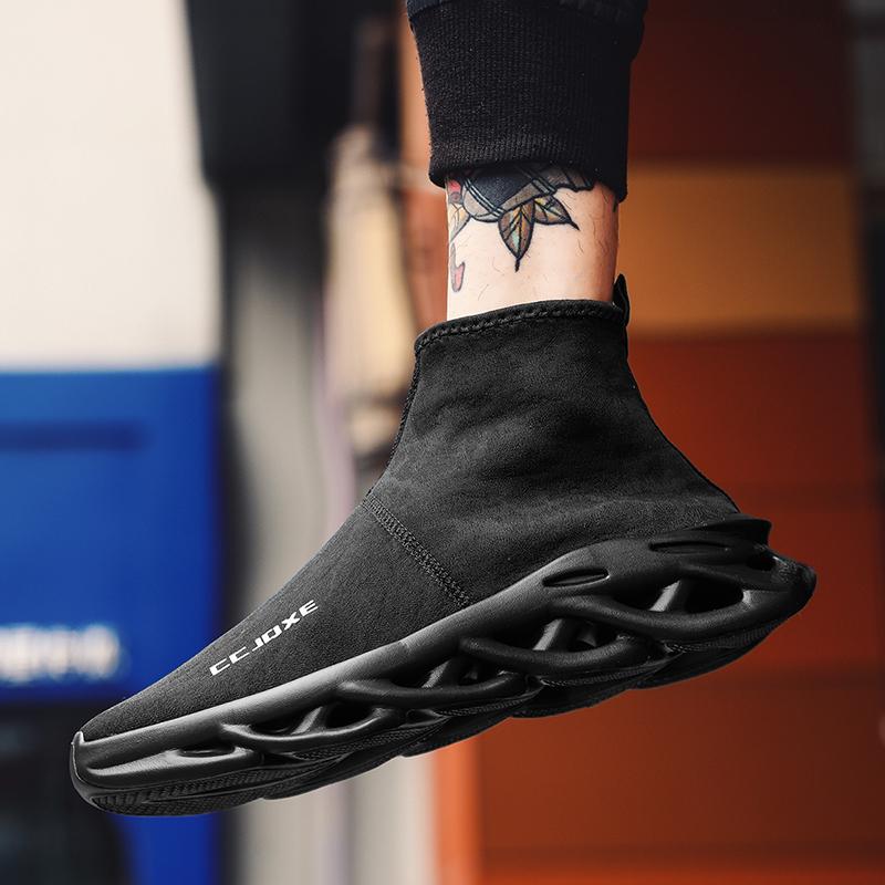 Men's Lightweight Anti Slip High Top Sports Shoes with Breathable Cushioning and Comfortable Men's Fashionable Running Shoes