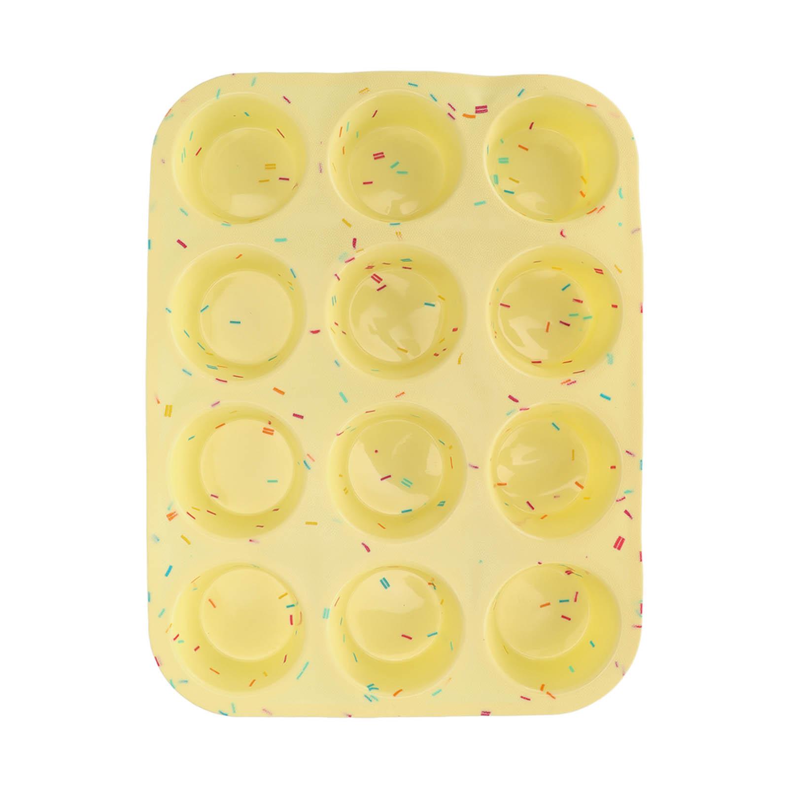 Silicone Baking Mold 12 Compartments Multipurpose Round Easter Egg Silicone Mold for Restaurant Kitchen