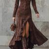 In-stock 2025 Slim Fit Zipper Stand Collar Long Dress - Autumn/Winter Bestseller