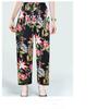 Pantalones Sueltos de Seda Helada de Cintura Alta para Mujer: A Prueba de Mosquitos, Longitud de Nueve Puntos, Talla Grande, Corte Informal