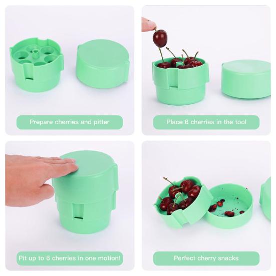 Cherry Pitter Tool Multi-Fruit Stone Remover for Cherries Olives Small Plums Efficient
