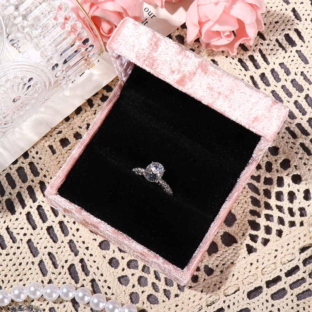 Pink Jewelry Organizer Ring Holder Ring Storage Case Pink Velvet Ring Box Necklace Box Jewelry Box