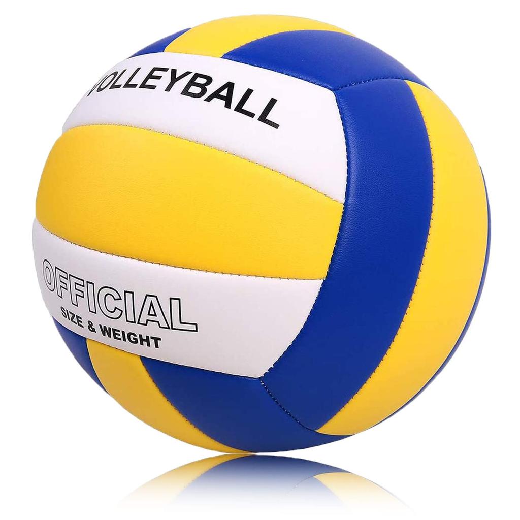 TGM Size Practice School Volleyball, 5, Lightweight, Certified, Indoor/Outdoor Ball, Beginner/Women's, Adult/College/High (Blue, White, Yellow)