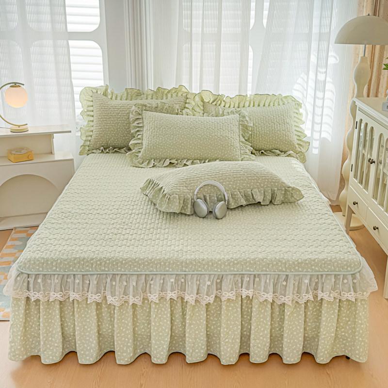 Solid Color Skin-friendly Bed Skirt Single Piece Four-season Universal Dust Cover Cover Ugly Bed Skirt, No Pillowcase