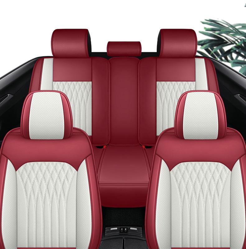 Universal Nappa Leather Car Seat Covers - Four-Season, Full-Coverage Cushion