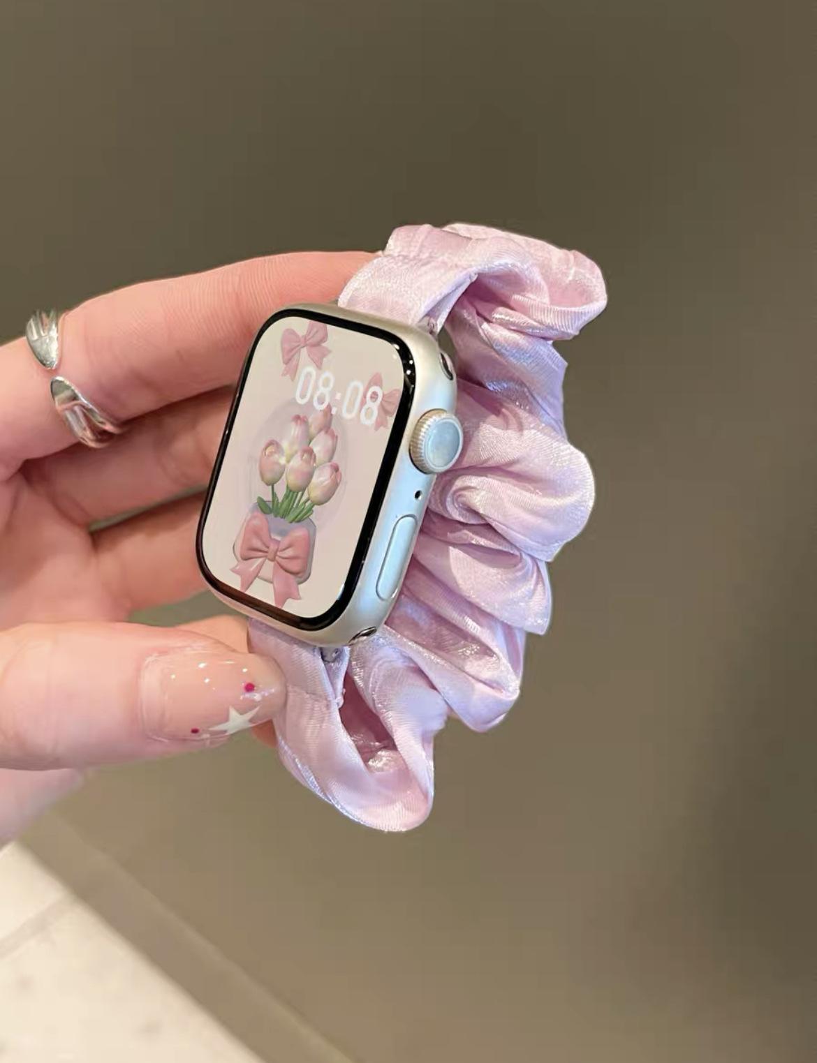 

Applewatch6789 Apple Watch iwatch10se Французька перламутрова пов язка на голову (1/2/3 generation 42mm)/44/45/46/49mm universal троянди рожеві кольору