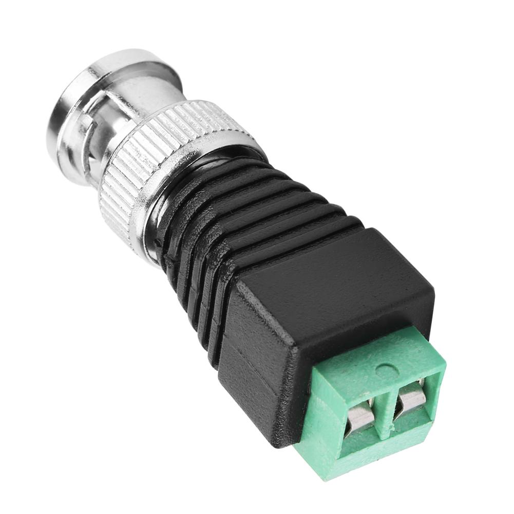 10Pcs Green Coaxial BNC Male Cable Connector Terminal Adapter CCTV Video Balun Camera