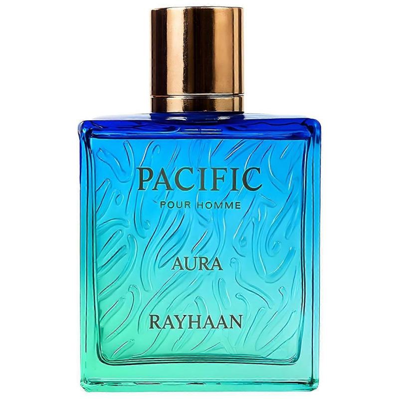 Rayhaan Pacific Aura - Citric, Aromatic, Mentă, Ambră, Proaspăt - Spray Apa de Parfum pentru Bărbați, 3,4 Oz / 100 ml
