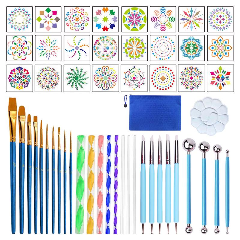 53-Piece Children's Mandala Drawing & Dotting Tool Set