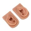 Piercing Practice Ear Model Flexible Reusable Silicone Human Ear Model Practice Left Right Dark Skin Tone