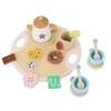 Wooden Teapot Tea Cup Set for Little Girls Role Playing Enhance Social Skills Pretend Wood Tea Set