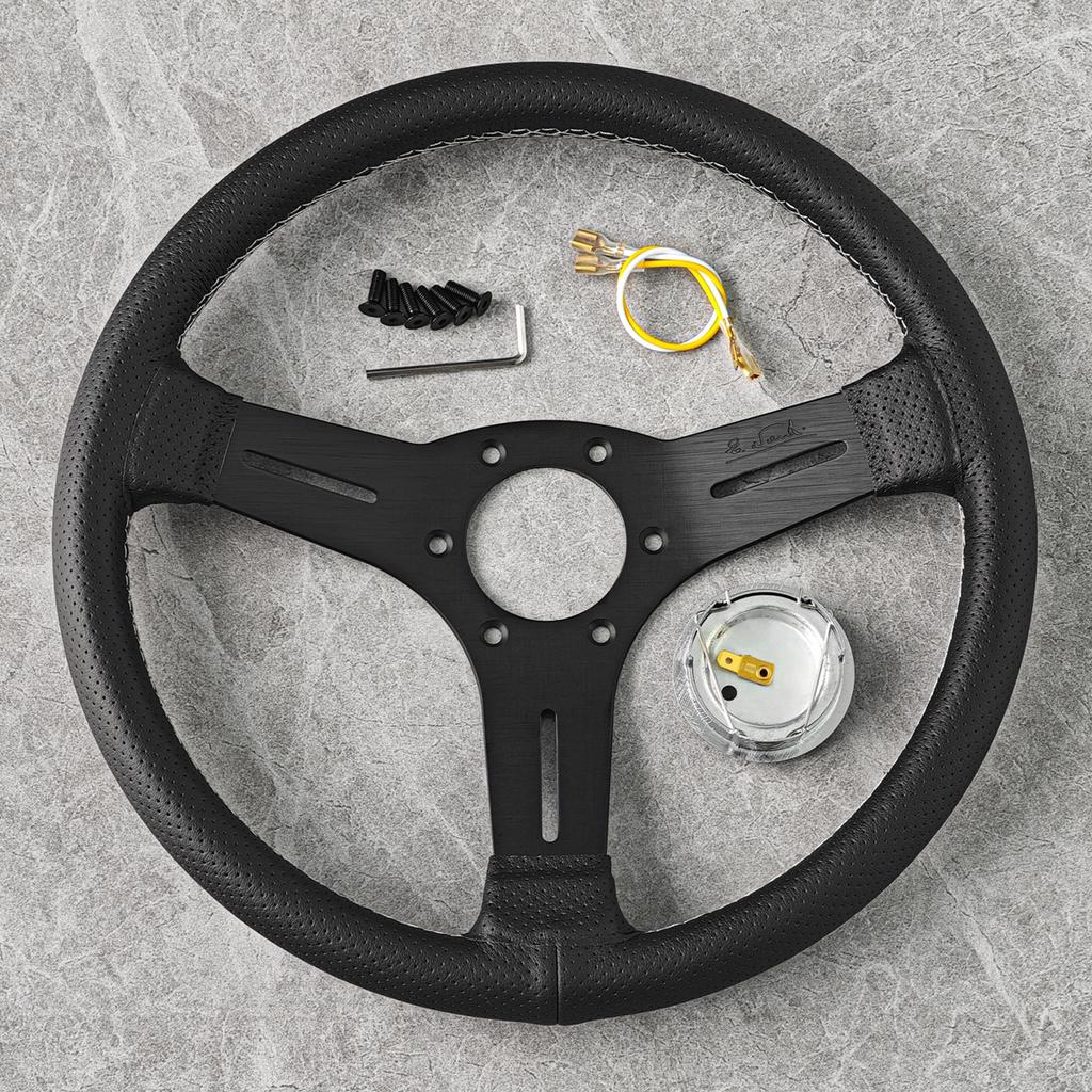 13inch Universal Leather Steering Wheel Tuning Sports Car Accessories Steering Wheel