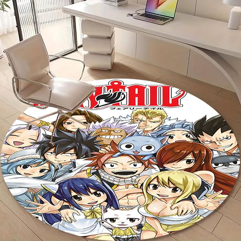 1pc Fairy Tail1 Design Printed Area Round Carpet for Bedroom Living Room Home Decor Rugs Mat Non Slip Mat Rug for Bedside