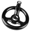 Milling Machine Hand Wheel, Plastic Round Three Hand Wheel 1Pc 12 * 100Mm Black Round 3 Spoke Hand Wheel for Lathe Milling Machine