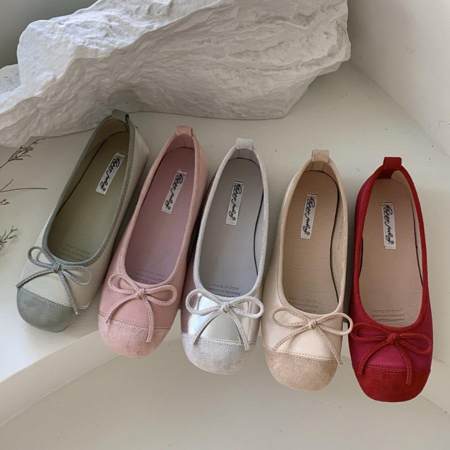 In the summer of 2025, the new French evening wind single shoes, light mouth bows, one pedal, versatile ladyshoes, soft half slippers.