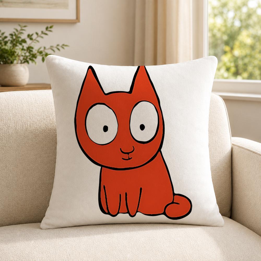 Cartoon Ssimon Rabbit Cushion Cover Shortplush Cushion Coverbreathableskinfriendlywashableroom Sofa Decor Gift