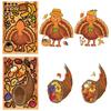 8 Thanksgiving Puzzle Face-changing Stickers, Cartoon Turkey And Squirrel Children's Cute Puzzle Diary DIY Stickers
