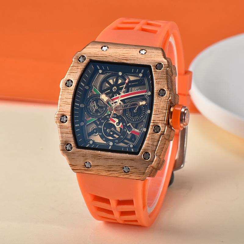 2025 Sports Wine Barrel Quartz Watch Fashion Men's Watch