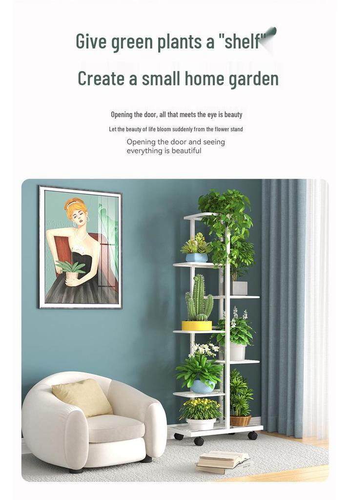 Wrought Iron Multi-layer Flower Stand Shelf for Indoor and Balcony Plant Display