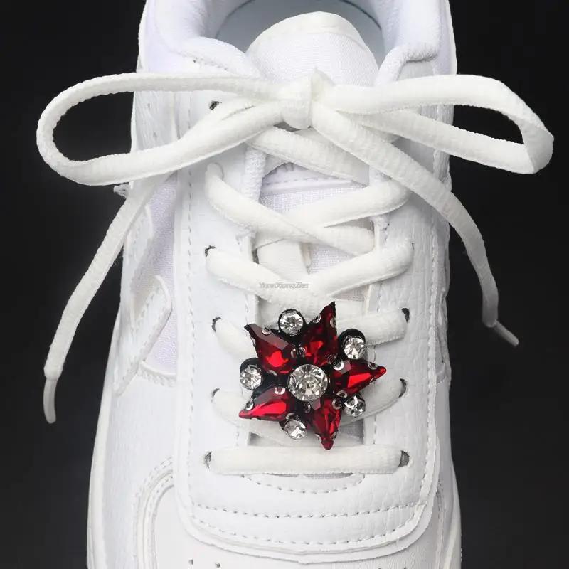 Luxurious Rhinestones Shoe Decoration Clips Colorful Gems Shoe Charms Pearl Sneaker Shoelaces Diamond Buckles Shoes Accesories
