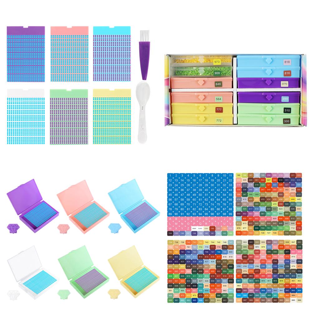 5D DIY Diamond Painting Tray with Spoon & Brush Diamond Painting Tool Tray Diamond Painting Storage Containers Trays for Adults