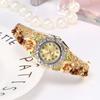 Rich In Flowers Vintage  Watch Rhinestone Bracelet Quartz Watch  Elegant Wear