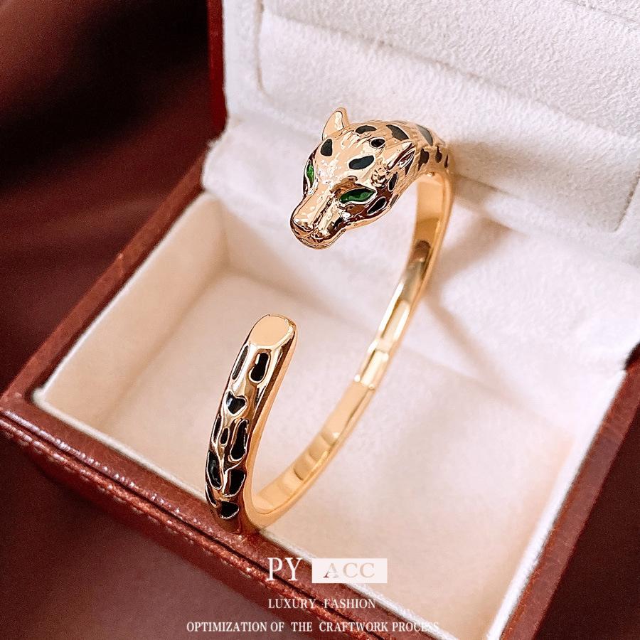 European and American Environmentally Friendly High-grade Fine-polished Copper Zircon Leopard Bracelet, The Opening Can Be Adjusted