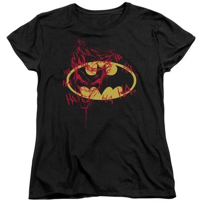 Batman Joker Graffiti Damen T-Shirt Schwarz Offiziell Lizenziert