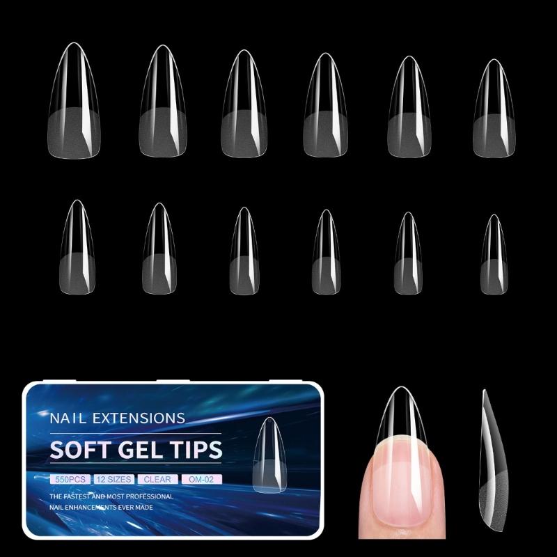 Gel Nail Tips Pre filed Almond/Stilettos/Square/Coffin Nail Tips Full Cover Nail Tips Press On Nail Artificial Fake Nail
