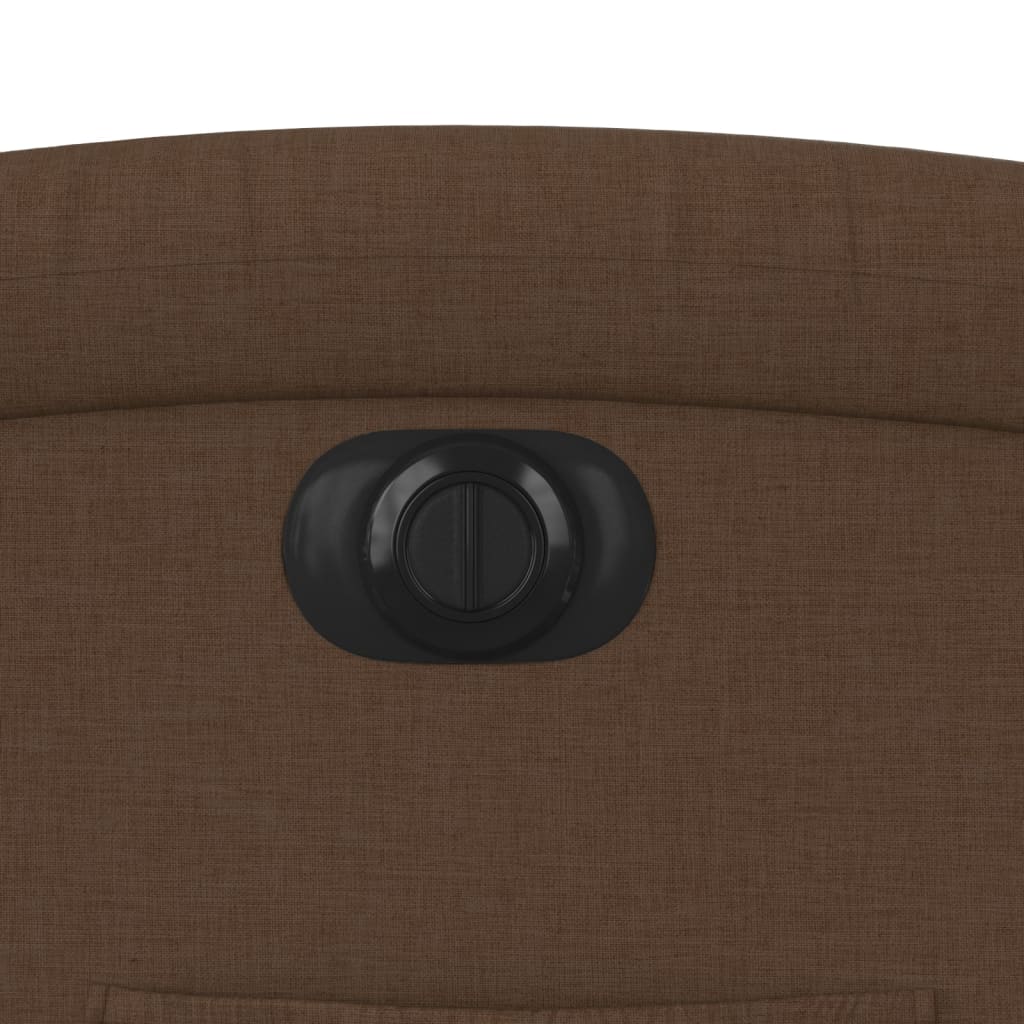 Electric Recliner Chair Brown Fabric