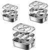 304 Stainless Steel Lunch Box Household Spill-proof Square Lunch Box Double-layer Compartmental Lunch Box Suitable For Picnics