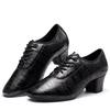 Women Water Grass Grain Leather Latin Dance Shoes Square Lace Round Toe Soft Soled Dance Shoes Breathable Social Dance Modern