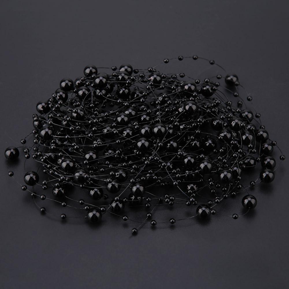 10M rybářská nit Umělé perly Korálky Řetízek DIY Dekorace na svatbu (Černá)