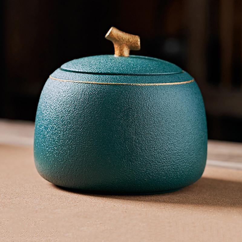 Cerámica Retro China Lata de Té Portátil Sellada Tanque de Almacenamiento Tarro de Té de Viaje Organizador de Especias de Cocina Bote para Café y Dulces