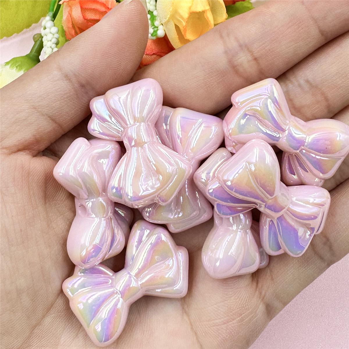 

Ручная работа Материал ручной работы Форма банта 7 шт. 20,6*30 мм Ювелирные аксессуары Свободные бусины Акриловые креативные цепочки для телефона Изготовление ярких цветов Ручная работа розовый