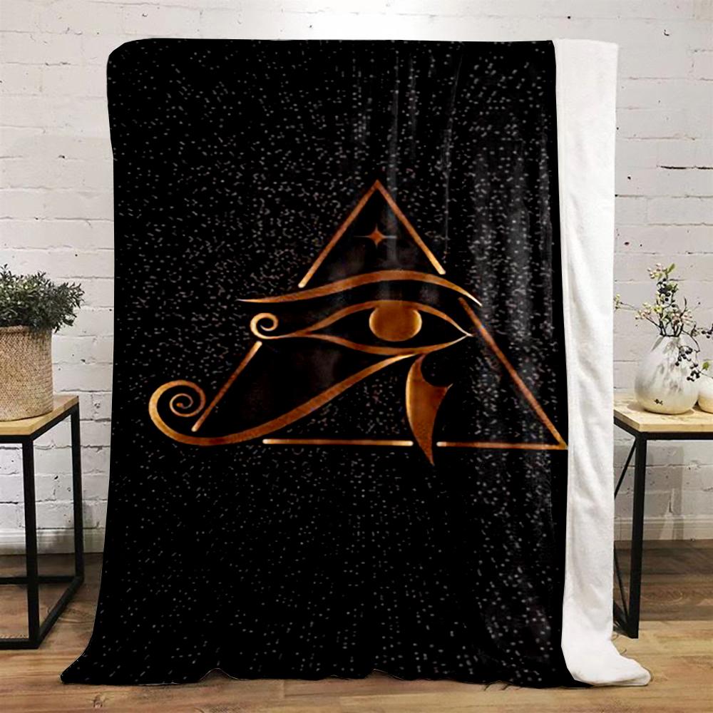 Eye of Horus Design printed Flannel blanket for bedroom, living room, sofa, and nap