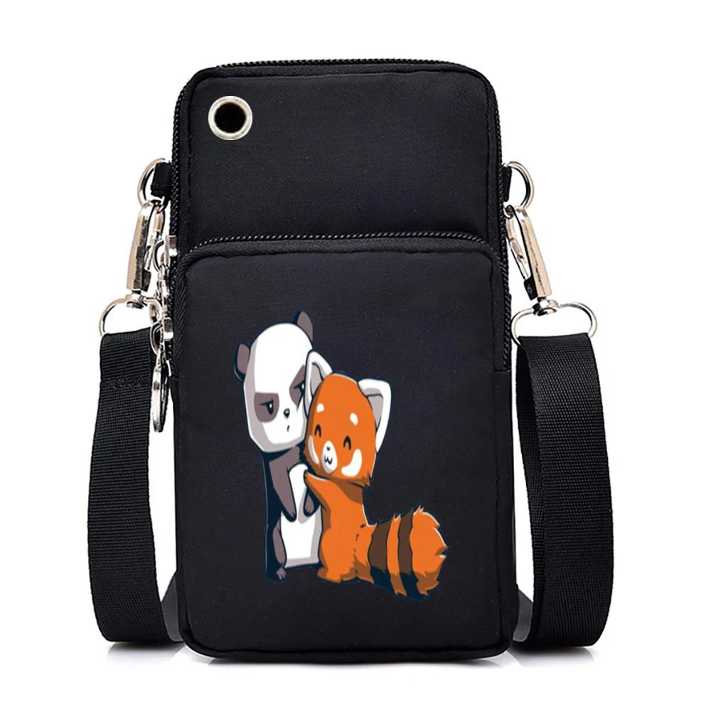 

Мультяшная женская сумка для телефона, сумка-кошелек в виде панды, сумка-мешок унисекс для телефона оранжевый